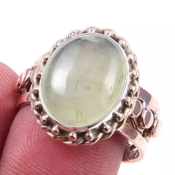 Кольцо из двухцветного серебра 925 пробы с натуральным аквамарином ручной работы S.8 G1A04