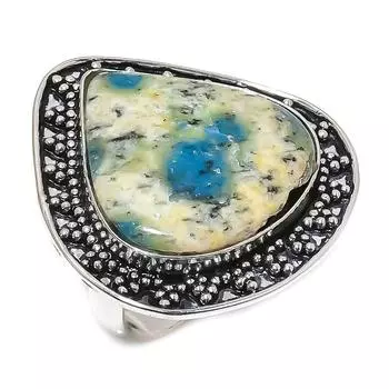 Кольцо из двухцветного серебра 925 пробы с натуральным лазуритом K2 Blue Jewel, размер 9 m9t26