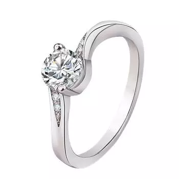 Кольцо из европейского и американского витого циркония, платиновое кольцо с белым бриллиантом весом 1 карат, ювелирные изделия ручной работы 10
