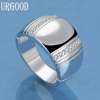 Кольцо из гладкого серебра 925 пробы с цирконом AAA, модное украшение для свадьбы 7#