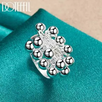 Кольцо из гладкого винограда из стерлингового серебра 925 пробы, модные свадебные украшения 6#