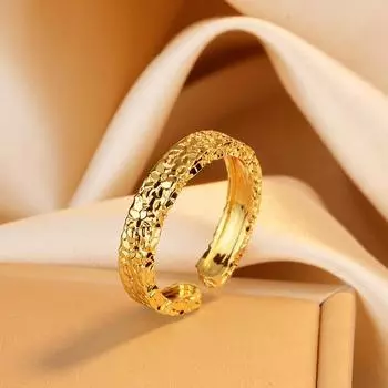 Кольцо из колотого льда, трехстороннее, мужское и женское, Ins Niche Light, роскошное, высокого класса, простое, простое кольцо Opening adjustable золотой