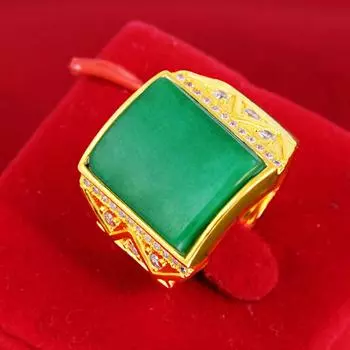 Кольцо из латуни с микрозакрепкой, позолоченное, имитация золота, мужское открытое кольцо