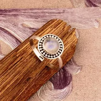 Кольцо из лунного камня из стерлингового серебра 925 пробы, кольцо из цельного камня, массивное кольцо с драгоценным камнем, свадебное кольцо, подарок на Рождество, прибл. 3,95 г 5