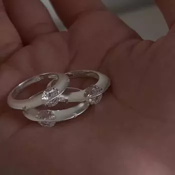 Кольцо из матового металла с планетарным цирконием, женское, нишевое, легкое, роскошное, модное, простое, универсальное кольцо