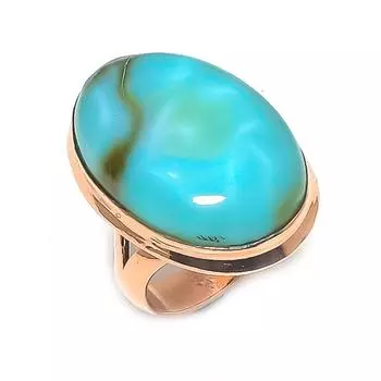 Кольцо из меди с драгоценным камнем Natural Republic Larimar, размер 8,5, k2i98