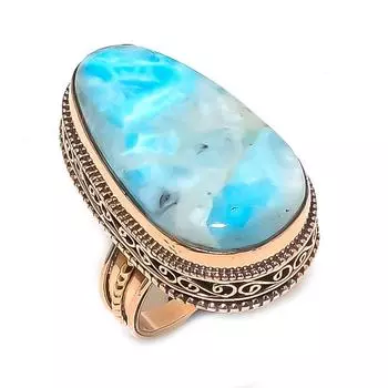 Кольцо из меди с драгоценным камнем Natural Republic Larimar, размер 8,5, r6z12