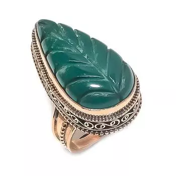 Кольцо из меди с натуральным изумрудом, размер 8, I9V36