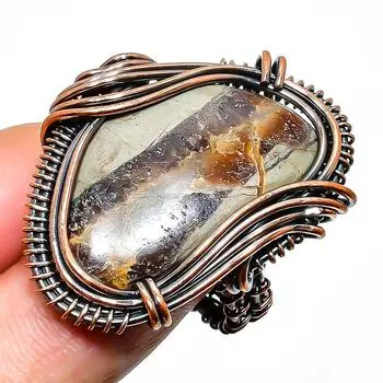 Кольцо из медной проволоки с драгоценным камнем Septerian, размер 7,5