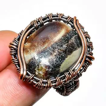 Кольцо из медной проволоки с драгоценным камнем Septerian, размер 10,5