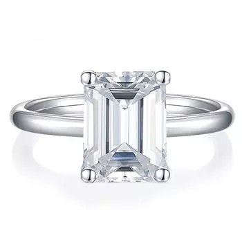 Кольцо из муассанита 2 карата с бриллиантом изумрудной огранки S925, стерлинговое серебро, обручальное кольцо, обручальные кольца, подарки для женщин, сертифицированные 5