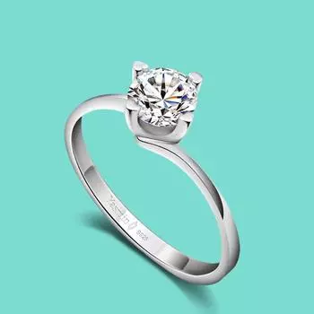 Кольцо из настоящего серебра 925 пробы - ювелирные изделия, обручальное кольцо с инкрустацией цирконом CZ для женщин - подарок на годовщину 8