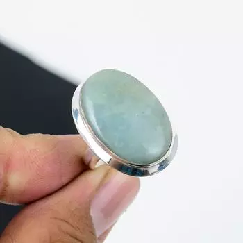 Кольцо из натурального аквамарлина с регулируемой длиной из стерлингового серебра 925 пробы — подходит для размеров США от 6 до 11 — украшения ручной работы в стиле бохо для женщин и мужчин, подарки на день рождения Adjustable зелёный