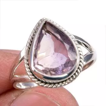 Кольцо из натурального аметрина, серебряное, 925 пробы, размер 8, w8R83