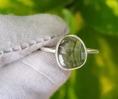 Кольцо из натурального арбузного турмалина с розой и огранкой из стерлингового серебра 925 пробы 6,5 долларов США в подарок A58 6.5 US