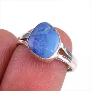 Кольцо из натурального австралийского опала из стерлингового серебра 925 пробы S.7 g4a22
