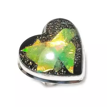 Кольцо из натурального дихроичного стекла с драгоценными камнями из стерлингового серебра 925 пробы, размер 6,5 b7a33