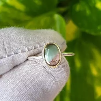 Кольцо из натурального голубого розового турмалина с огранкой «роза» из стерлингового серебра 925 пробы 5,75 долларов США, подарок A60 5.75 US