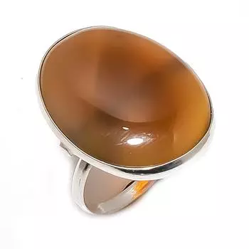 Кольцо из натурального монтанского агата, драгоценный камень, стерлинговое серебро 925 пробы, размер 7,5 d8P24