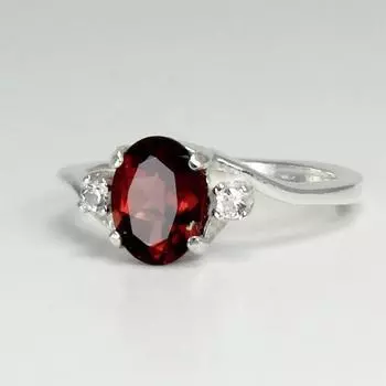 Кольцо из натурального овального красного граната из стерлингового серебра с драгоценным камнем, обручальное кольцо для женщин, январский камень, подарок на годовщину дня рождения для нее 6 красный