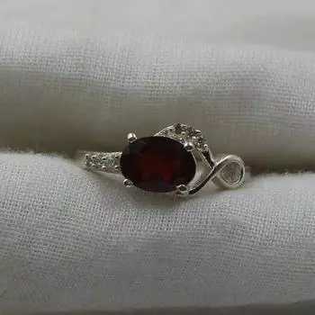 Кольцо из натурального овального красного граната из стерлингового серебра с драгоценным камнем, обручальное кольцо для женщин, январский камень, подарок на годовщину дня рождения для нее 6 красный