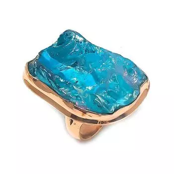 Кольцо из натурального павлина с титановым аурой, драгоценным камнем, ручной работы, из меди, размер 8 s8G02