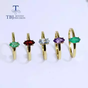 Кольцо из натурального простого драгоценного камня mq 4*8 мм, гранат, небесный топаз, аметист, зеленый агат, золото 18 карат, серебро 925 пробы, изысканные ювелирные изделия us ring size 5#