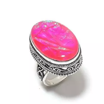 Кольцо из натурального розового триплетного опала, драгоценный камень, стерлинговое серебро 925 пробы, размер 8 t8C62