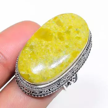Кольцо из натурального швейцарского зеленого опала, драгоценный камень, стерлинговое серебро 925 пробы, размер 6,5 D9t60