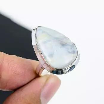 Кольцо из натурального синего шеелита, регулируемое, из стерлингового серебра 925 пробы — подходит для размеров США от 6 до 11 — украшения ручной работы в стиле бохо для женщин и мужчин, подарки на день рождения Adjustable синий