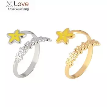 Кольцо из нержавеющей стали для костяшек, регулируемые кольца для женщин, цветные кольца со звездами, модные свадебные украшения, подарок на День святого Валентина Resizable