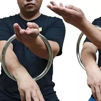 Кольцо из нержавеющей стали для тренировок по силе рук Вин-Чун, обруч для силовых тренировок Кунг-фу, кольцо для тренировок из ротанга, диаметр 220 мм 1PC