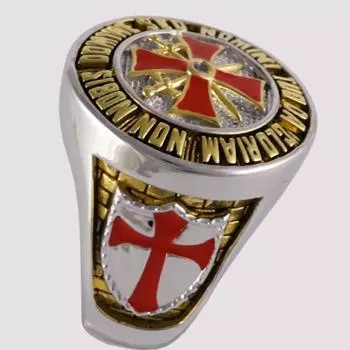 Кольцо из нержавеющей стали размера 7–14 в масонском стиле тамплиера Hoc Signo Vinces Knight 7