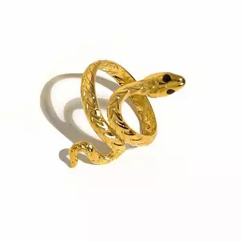 Кольцо из нержавеющей стали с французской текстурой и змеевидным узором, полое, регулируемое, с отверстием, титановое стальное кольцо, женское