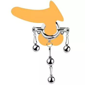 Кольцо из нержавеющей стали с металлическим замком Кольцо для дилдо Утяжеленный мяч для упражнений Растяжитель уретрального целомудрия Раб БДСМ Мужское целомудрие