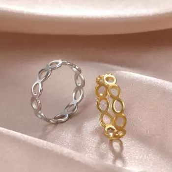 Кольцо из нержавеющей стали с символом бесконечности для мужчин и женщин — креативный и универсальный дизайн No. 10