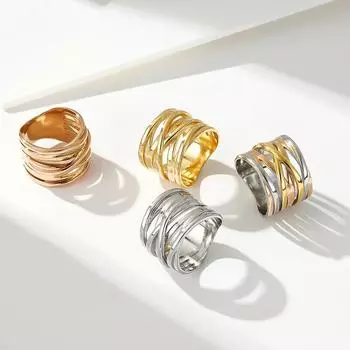 Кольцо из нержавеющей стали, стереоплетеное мужское кольцо из розового золота, стальное титановое женское кольцо, ювелирные изделия 6# серебряный