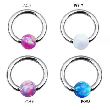 Кольцо из опаловой бусины 316L, обруч для носа, губа, губа, серьга для пирсинга сосков синий