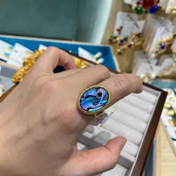Кольцо из ракушки 24K Symphony Abalone, старинный дизайн Seiko S925 Advanced Sense, открытая партия колец