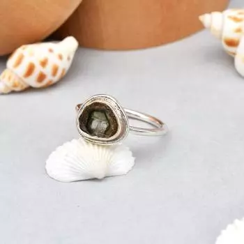 Кольцо из редкого двухцветного необработанного турмалина из стерлингового серебра 925 пробы, размер 7, подарок США 7 US