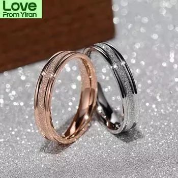 Кольцо из розового золота из нержавеющей стали с матовым изгибом большого размера, цвет стали 6 мм, простые геометрические золотые кольца для женщин 8