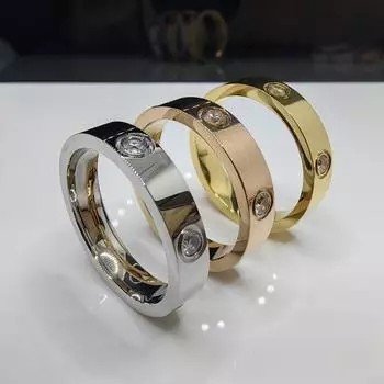 Кольцо из розового золота со стразами для пары, мужское/женское обручальное кольцо с цирконием для пары, титановое обручальное кольцо 5-10 Men-5 серебряный