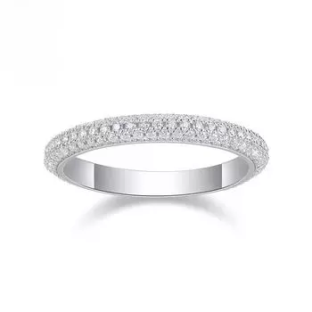 Кольцо из серебра 925 пробы «Модный темперамент» для детей, не выцветает, все тело инкрустировано популярным муассанитом Mido No. 5