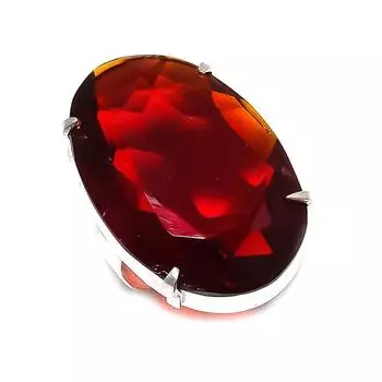 Кольцо из серебра 925 пробы с натуральным мозамбикским гранатом, размер 5,5 s8F02