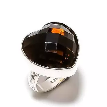 Кольцо из серебра 925 пробы с натуральным топазом, размер 9 F9b97