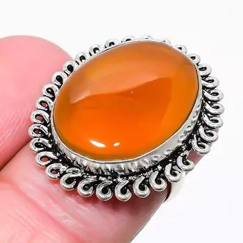 Кольцо из серебра 925 пробы с драгоценным камнем сердолик, размер 5 s0w48 5 красный