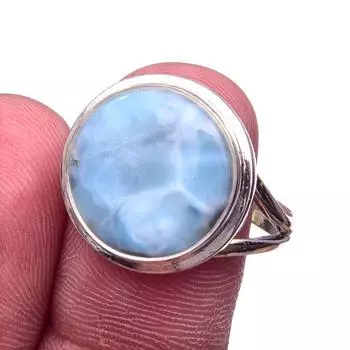 Кольцо из серебра 925 пробы с драгоценным камнем Natural Republic Larimar, размер 10, g7c48