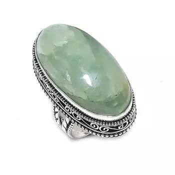 Кольцо из серебра 925 пробы с натуральным аквамарином, размер 6 c6A46