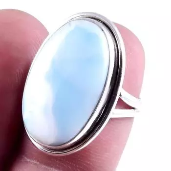 Кольцо из серебра 925 пробы с драгоценным камнем Natural Republic Larimar, размер 6 дюймов, W2B42
