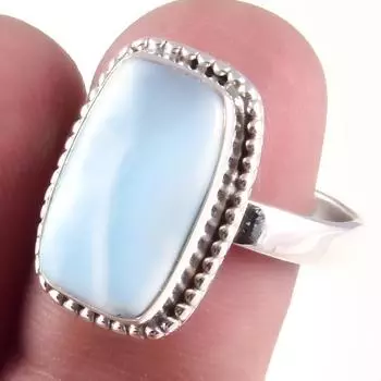 Кольцо из серебра 925 пробы с драгоценным камнем Natural Republic Larimar, размер S.8 d8y55